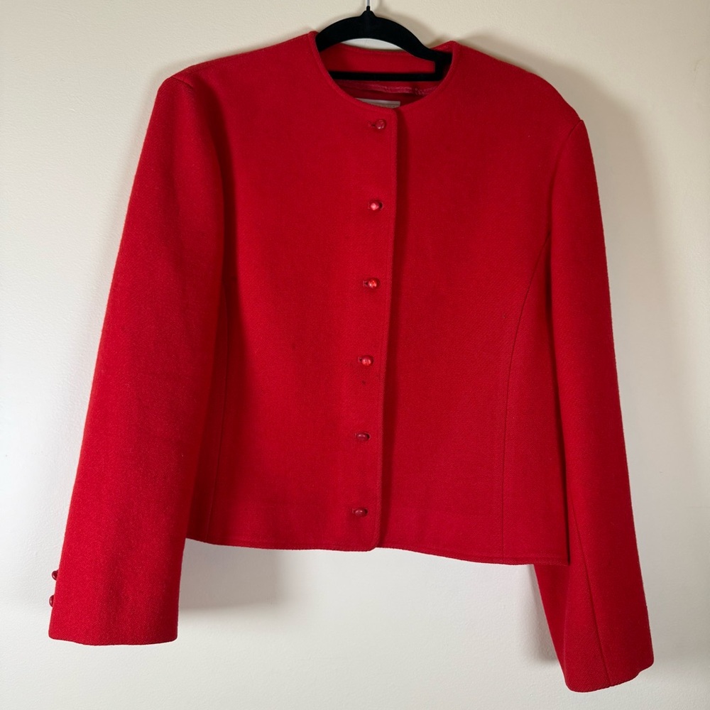 Vintage Pendleton Red Button-Up Wool Jacket Size 10